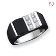 Sterling Silver Men's CZ and Onyx Ring