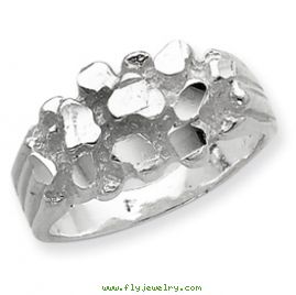 Sterling Silver Mens Nugget Ring