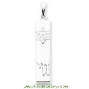 Sterling Silver Mezuzah with Star & Chai Pendant