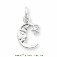 Sterling Silver Moon with Star Charm