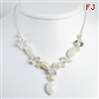 Sterling Silver Moonstone/White Pearl/Rock Quartz/White Jade Necklace chain