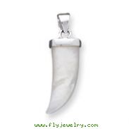 Sterling Silver Mother Of Pearl Horn Pendant