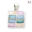 Sterling Silver Multicolored Mother Of Pearl Pendant