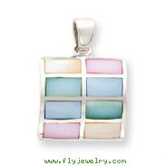 Sterling Silver Multicolored Mother Of Pearl Pendant