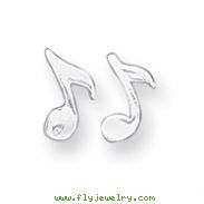 Sterling Silver Musical Note Mini Earrings