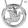Sterling Silver NECKLACE Complete with Stone 18.00 INCH ROUND VAROIUS Diamond Polished 1/8CTW DOVE N