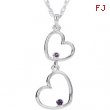 Sterling Silver NECKLACE Complete with Stone ROUND 01.50 AND 01.75 MM AMETHYST Polished 18