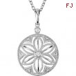 Sterling Silver NECKLACE Complete with Stone ROUND VARIOUS Diamond Polished .04CTW DIA 18 INCH NECKL