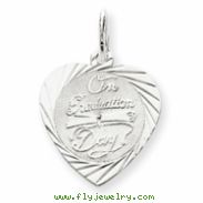Sterling Silver On Graduation Day Heart Disc Charm