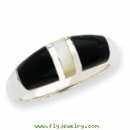 Sterling Silver Onyx & Mother of Pearl Ring