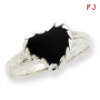 Sterling Silver Onyx Heart Ring