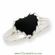 Sterling Silver Onyx Heart Ring