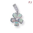 Sterling Silver Opal Flower Pendant