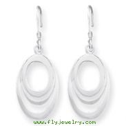 Sterling Silver Oval Dangle Earrings