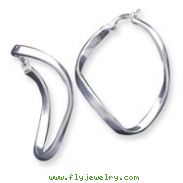 Sterling Silver Oval Hoop Earrings