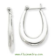 Sterling Silver Oval Hoop Earrings