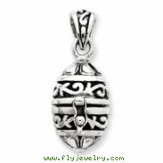 Sterling Silver Oval Prayer Box Pendant