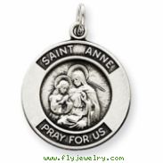 Sterling Silver Oxidized Saint Anne Medal