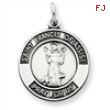 Sterling Silver Oxidized Saint Francis of Assisi Medal