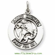 Sterling Silver Oxidized Saint Michael Medal