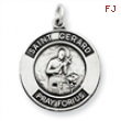 Sterling Silver Oxidized St. Gerard Medal Pendant