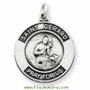 Sterling Silver Oxidized St. Gerard Medal Pendant