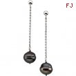 Sterling Silver Pair 09.00- Freshwater Cultured Black Circle Pearl Earrings