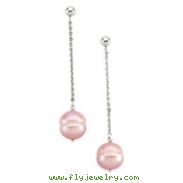 Sterling Silver Pair 09.00- Freshwater Cultured Pink Circle Pearl Earrings