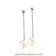 Sterling Silver Pair 09.00- Freshwater Cultured White Circle Pearl Earrings