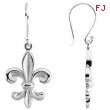 Sterling Silver Pair Dangle Earring;p;fleur-de-lis Fleur-de-lis Earring