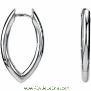 Sterling Silver Pair Round Tube Hinged Earrings