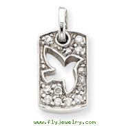 Sterling Silver Peace CZ Dove Charm