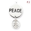 Sterling Silver Peace Sign CZ Pendant