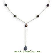Sterling Silver Peacock Cultured Pearl Necklace