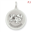 Sterling Silver Pekingese Disc Charm