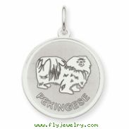 Sterling Silver Pekingese Disc Charm