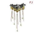 Sterling Silver Peridot/Freshwater Cultured Gold Pearl/Lime Crystal Pin