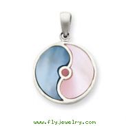 Sterling Silver Pink And Blue Pendant