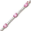 Sterling Silver Pink And Clear CZ Bracelet