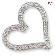 Sterling Silver Pink And Clear CZ Chain Slide