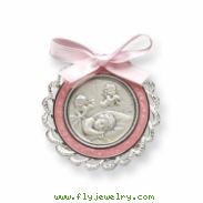 Sterling Silver Pink Crib Medal