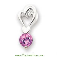 Sterling Silver Pink CZ Pendant