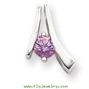 Sterling Silver Pink CZ Pendant