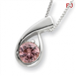 Sterling Silver Pink CZ Pendant chain