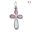 Sterling Silver Pink Mother of Pearl Cross Pendant