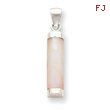 Sterling Silver Pink Mother Of Pearl Cylinder Pendant