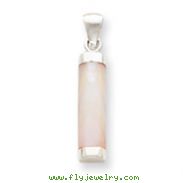 Sterling Silver Pink Mother Of Pearl Cylinder Pendant