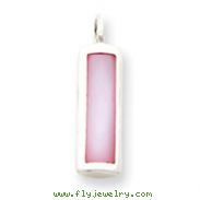 Sterling Silver Pink Mother Of Pearl Inlayed Pendant