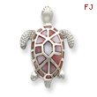 Sterling Silver Pink Mother Of Pearl Turtle Slide