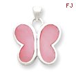 Sterling Silver Pink Shell Butterfly Pendant